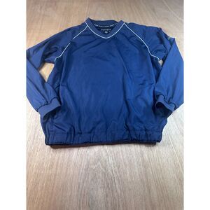 FootJoy Mens Pullover Windbreaker Golf Jacket Navy Blue FJ Logo Size M